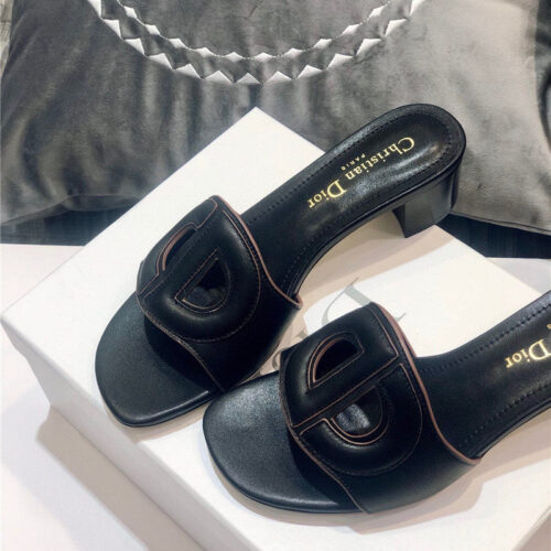 High Quality Luxury Dior Flat Sandals Black – Style 78630 product detail