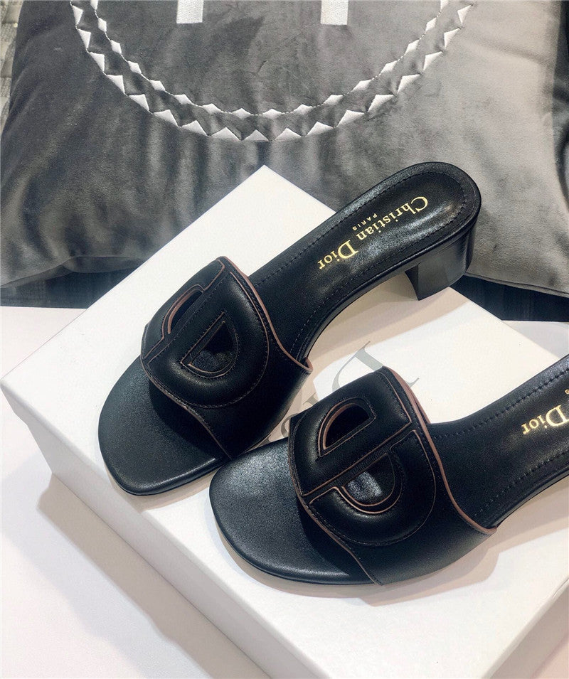 High Quality Luxury Dior Flat Sandals Black – Style 78630 product detail