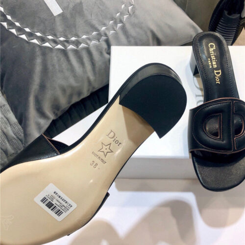 High Quality Luxury Dior Flat Sandals Black – Style 78630 product detail