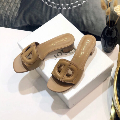 High Quality Luxury Dior Flat Sandals Brown – Style 33990 alternate view