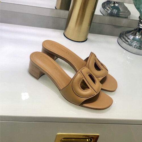 High Quality Luxury Dior Flat Sandals Brown – Style 33990