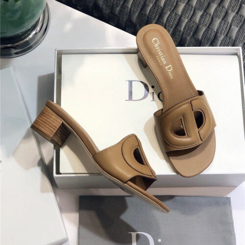 High Quality Luxury Dior Flat Sandals Brown – Style 33990 product detail
