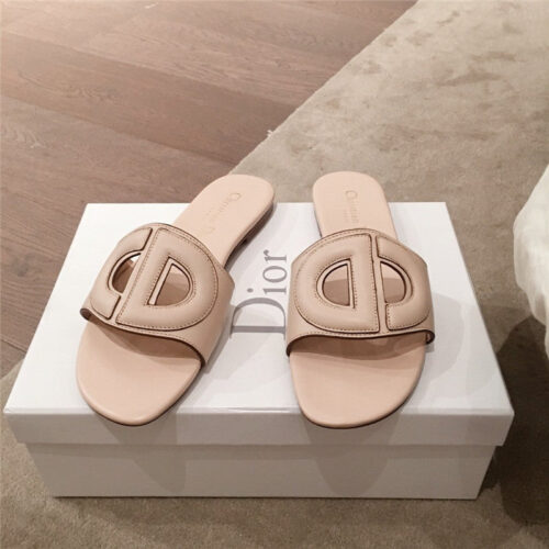High Quality Luxury Dior Flat Sandals Brown alternate view