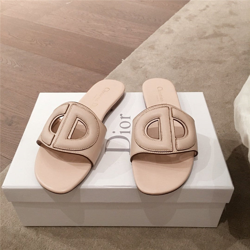 High Quality Luxury Dior Flat Sandals Brown product detail