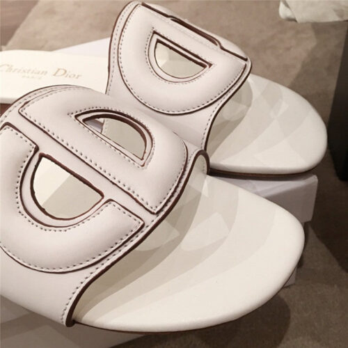 High Quality Luxury Dior Flat Sandals White product detail