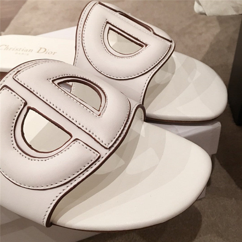 High Quality Luxury Dior Flat Sandals White product detail