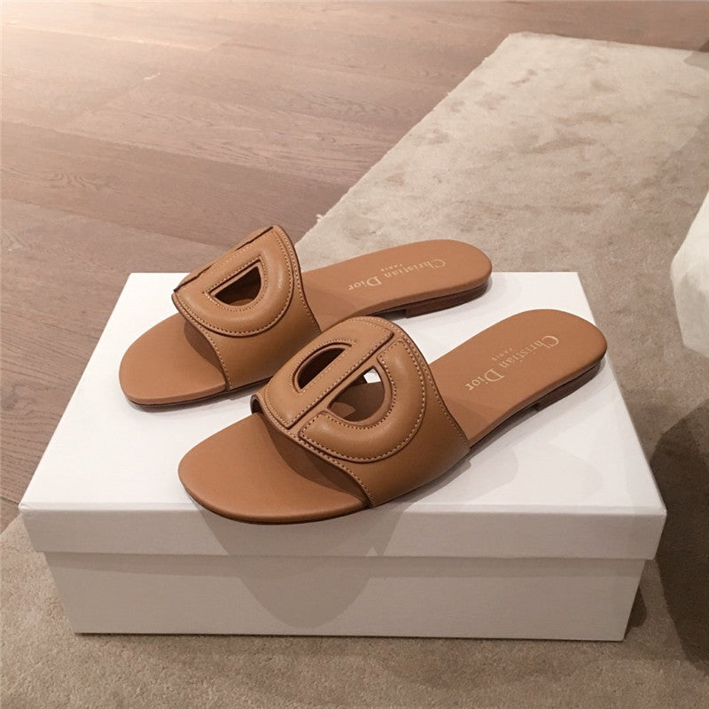 High Quality Luxury Dior Flat Sandals Brown – Style 27206