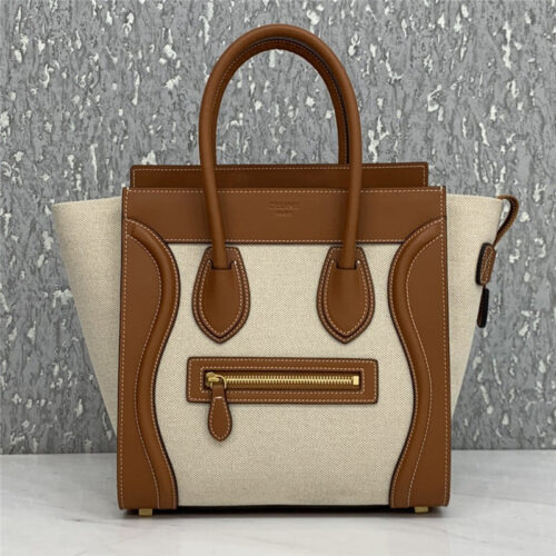High Quality Luxury Celine Micro Luggage Color-Block Handbag – 35 cm