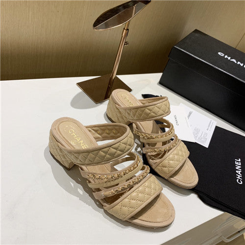 High Quality Luxury Chanel Block Chain Sandals