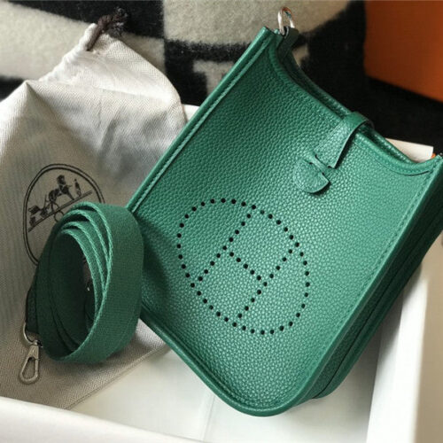 High Quality Luxury Hermes Evelyne 18 Bag Green alternate view