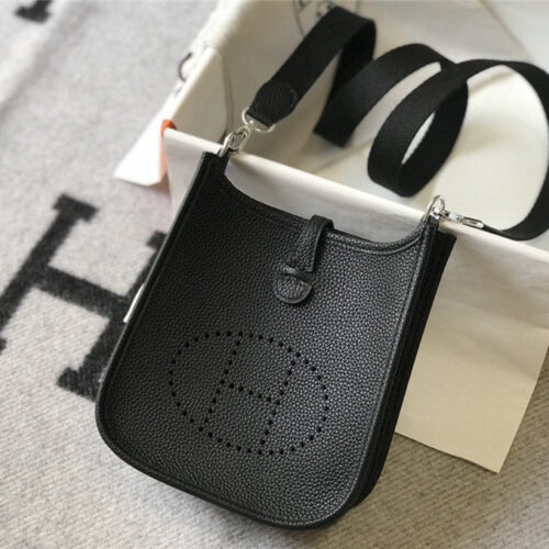 High Quality Luxury Hermes Evelyne 18 Bag Black