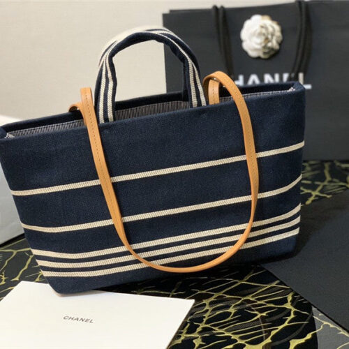 High Quality Luxury Chanel Canvas Beach Shopping Bag alternate view