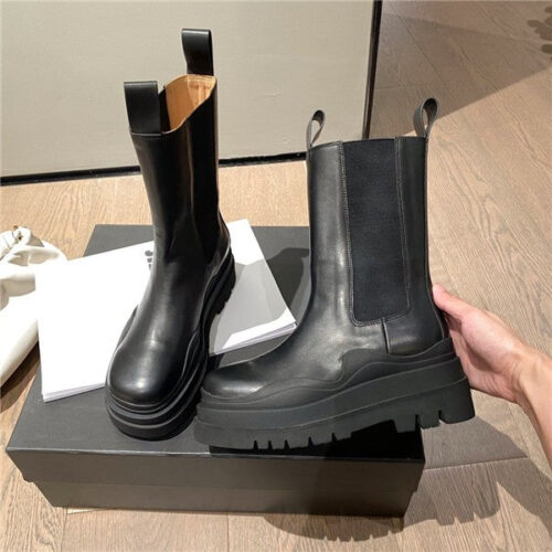High Quality Luxury Bottega Veneta Leather Ankle Boots Shoes – Style 88550 product detail