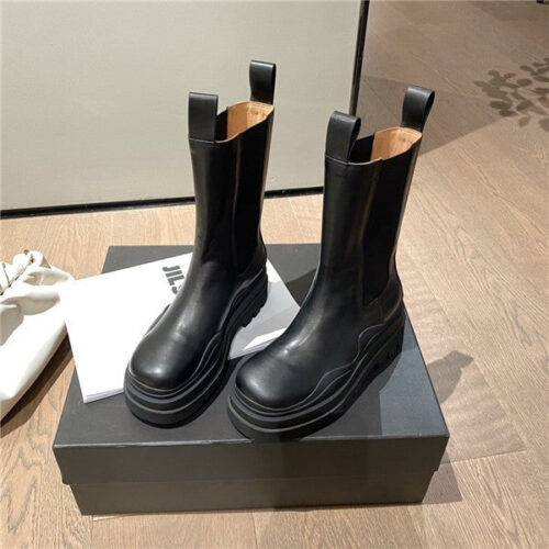 High Quality Luxury Bottega Veneta Leather Ankle Boots Shoes – Style 88550