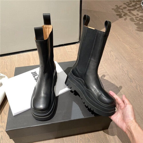 High Quality Luxury Bottega Veneta Leather Ankle Boots Shoes – Style 88550 product detail
