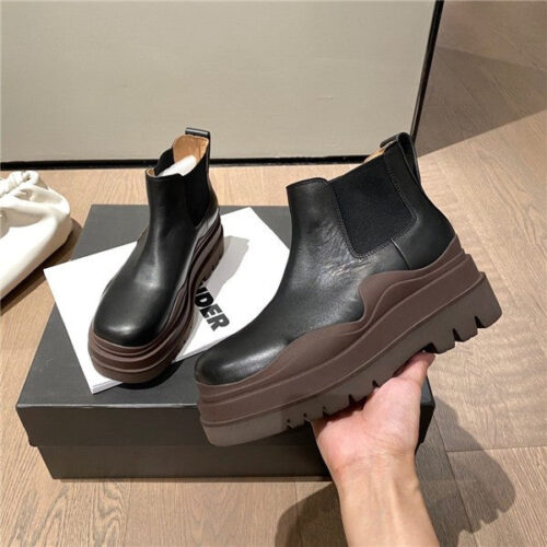 High Quality Luxury Bottega Veneta Leather Ankle Boots Shoes alternate view