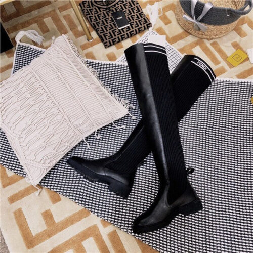 High Quality Luxury Fendi Rockoko FF Combat Boots Shoes