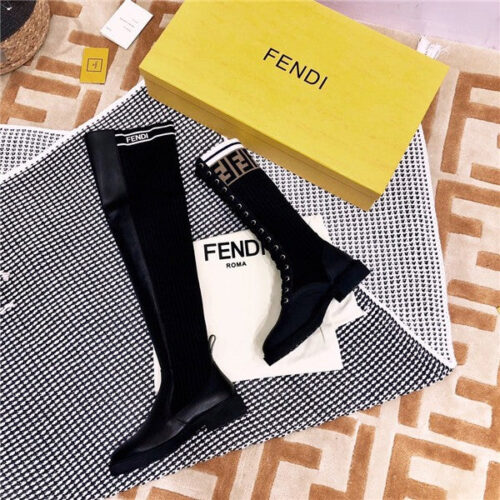 High Quality Luxury Fendi Rockoko FF Combat Boots Shoes alternate view