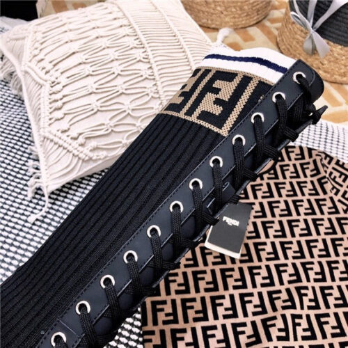 High Quality Luxury Fendi Rockoko FF Combat Boots Shoes – Style 88275 product detail