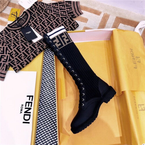 High Quality Luxury Fendi Rockoko FF Combat Boots Shoes – Style 88275 product detail
