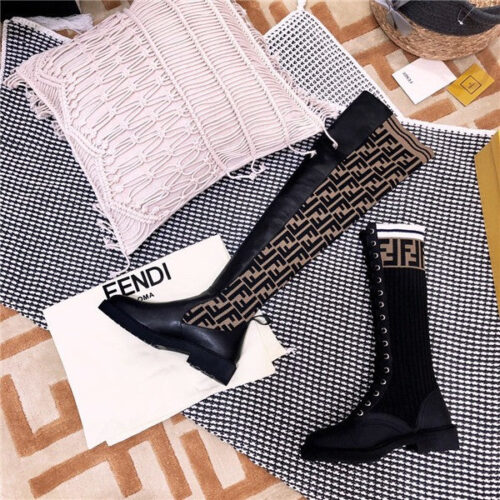 High Quality Luxury Fendi Rockoko FF Combat Boots Shoes – Style 88275 product detail