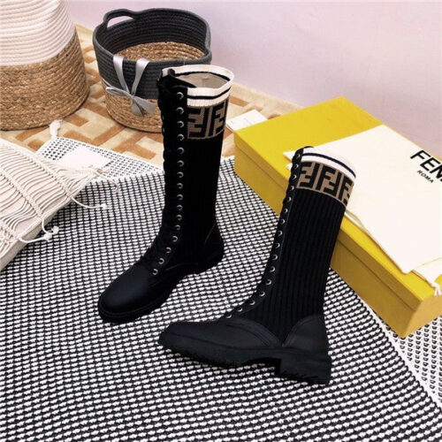 High Quality Luxury Fendi Rockoko FF Combat Boots Shoes – Style 88275 product detail
