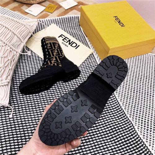 High Quality Luxury Fendi Rockoko FF Combat Boots Shoes – Style 62291 product detail