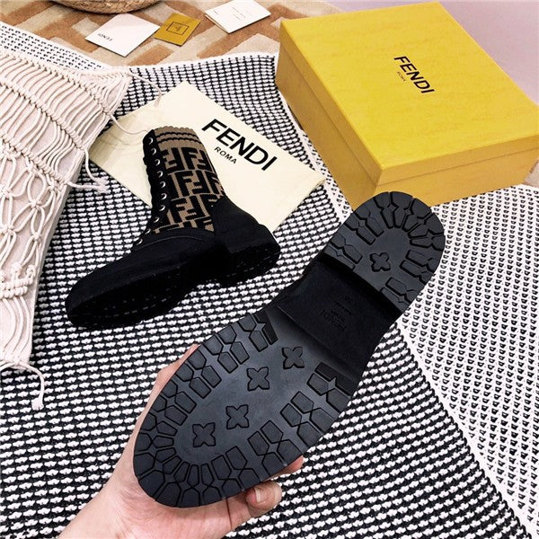 High Quality Luxury Fendi Rockoko FF Combat Boots Shoes – Style 62291 product detail