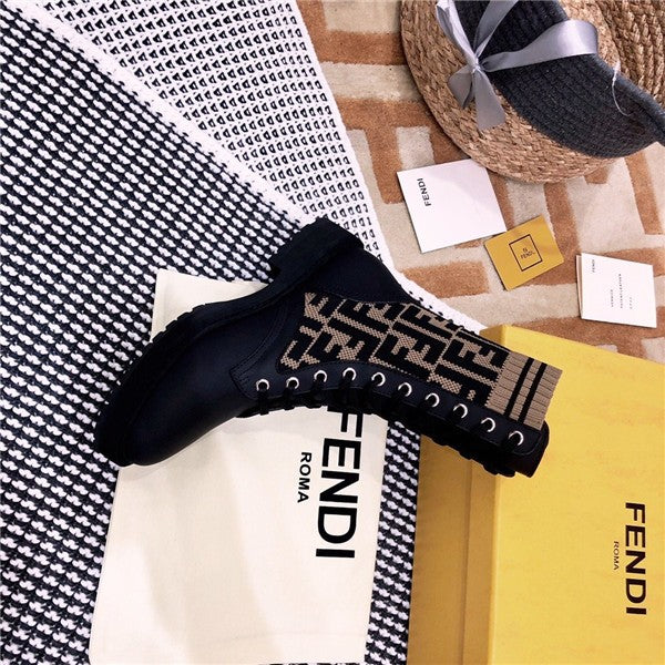 High Quality Luxury Fendi Rockoko FF Combat Boots Shoes – Style 62291 product detail