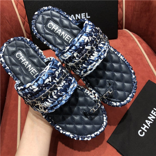 High Quality Luxury Chanel Woven Flat Slippers product detail