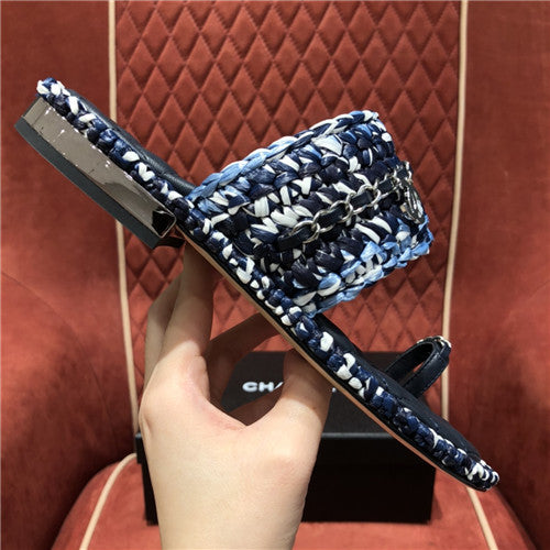 High Quality Luxury Chanel Woven Flat Slippers alternate view