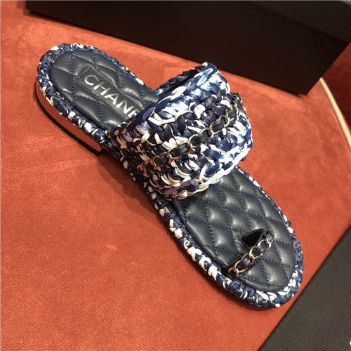 High Quality Luxury Chanel Woven Flat Slippers product detail