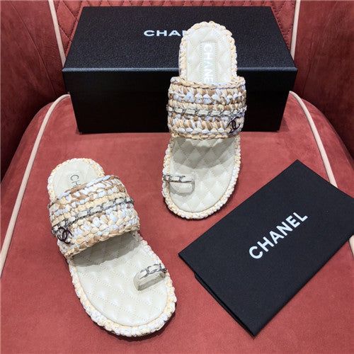 High Quality Luxury Chanel Woven Flat Slippers – Style 59942 alternate view