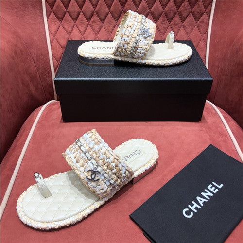 High Quality Luxury Chanel Woven Flat Slippers – Style 59942
