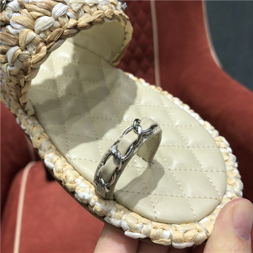High Quality Luxury Chanel Woven Flat Slippers – Style 59942 product detail