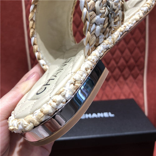 High Quality Luxury Chanel Woven Flat Slippers – Style 59942 product detail