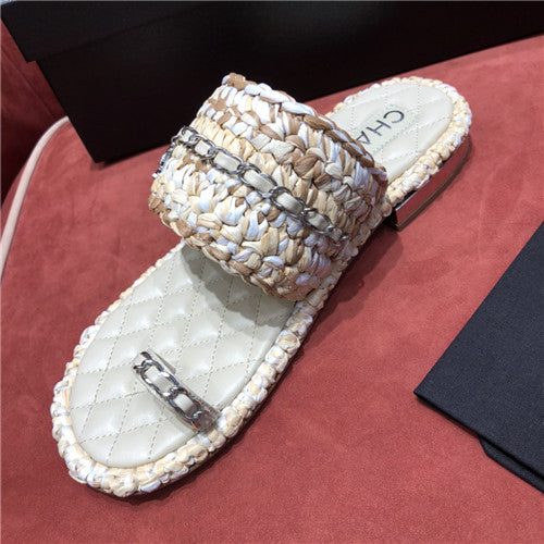 High Quality Luxury Chanel Woven Flat Slippers – Style 59942 product detail