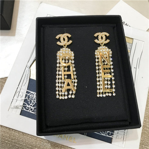 High Quality Luxury Chanel Cc Metal Tassel Earrings alternate view