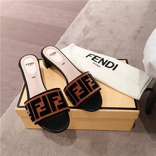 High Quality Luxury Fendi Thick Heel Sandals Slippers alternate view