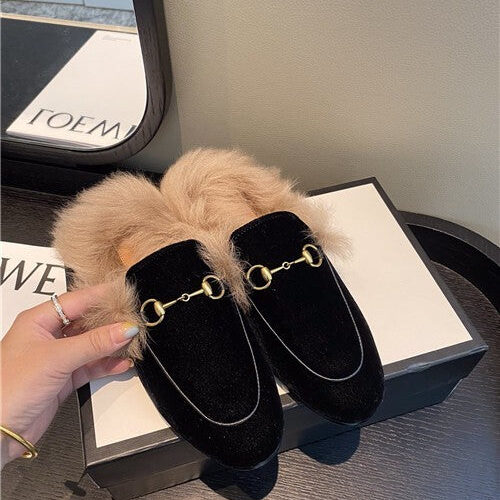 High Quality Luxury Gucci Furry Slippers Shoes – Style 33331 alternate view