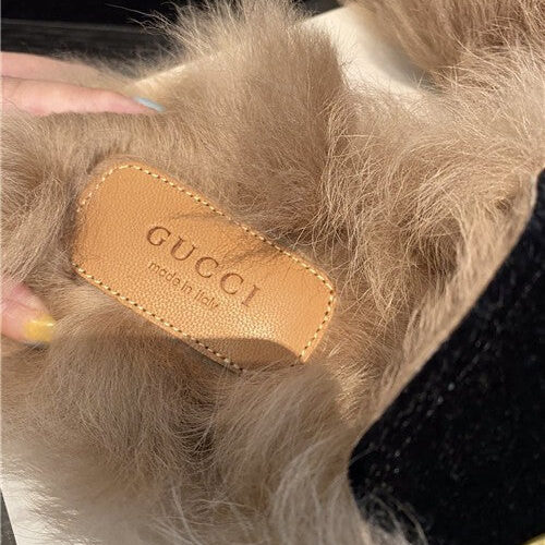 High Quality Luxury Gucci Furry Slippers Shoes – Style 33331 product detail