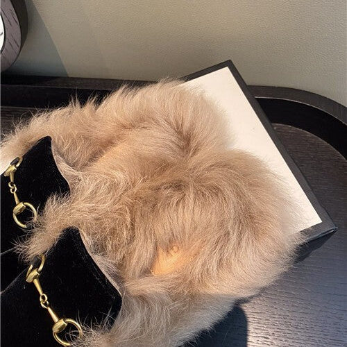 High Quality Luxury Gucci Furry Slippers Shoes – Style 33331 product detail