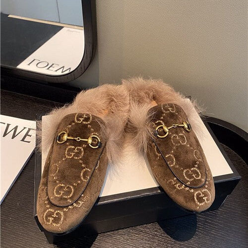 High Quality Luxury Gucci Furry Slippers Shoes – Style 66099 product detail