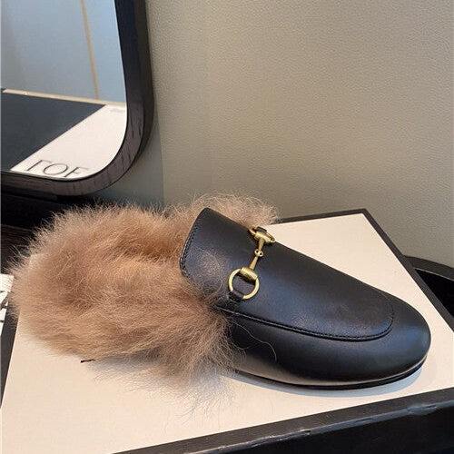 High Quality Luxury Gucci Furry Slippers Shoes – Style 64403 product detail