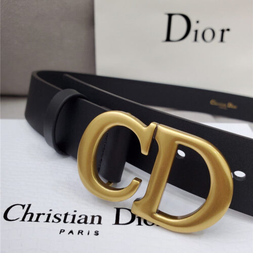 High Quality Luxury Dior Cd Black Leather Belt product detail