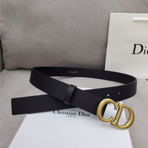 High Quality Luxury Dior Cd Black Leather Belt product detail