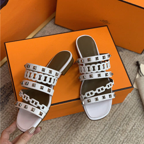 High Quality Luxury Hermes Flat Slippers Womens – Style 37123 alternate view