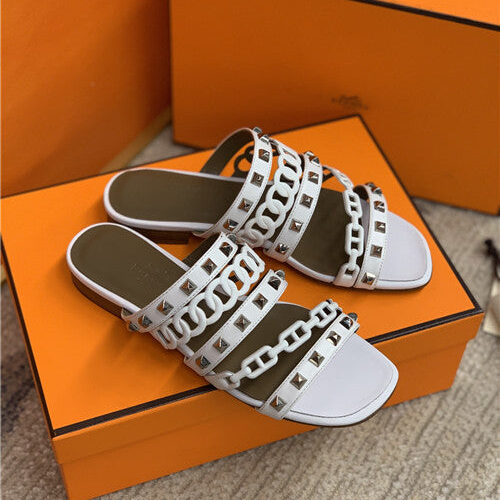 High Quality Luxury Hermes Flat Slippers Womens – Style 37123 product detail
