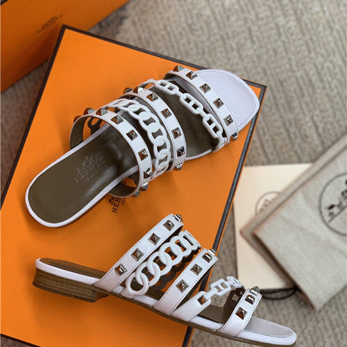 High Quality Luxury Hermes Flat Slippers Womens – Style 37123 product detail