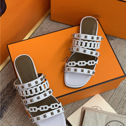 High Quality Luxury Hermes Flat Slippers Womens – Style 37123 product detail